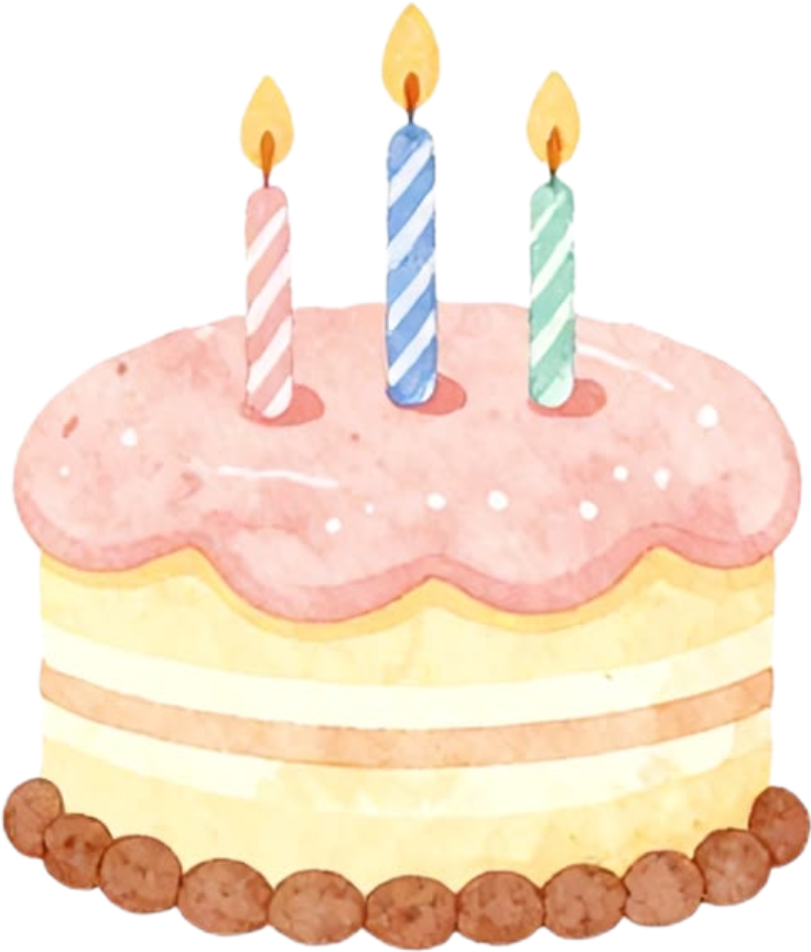 Birthday cake with lit candles
